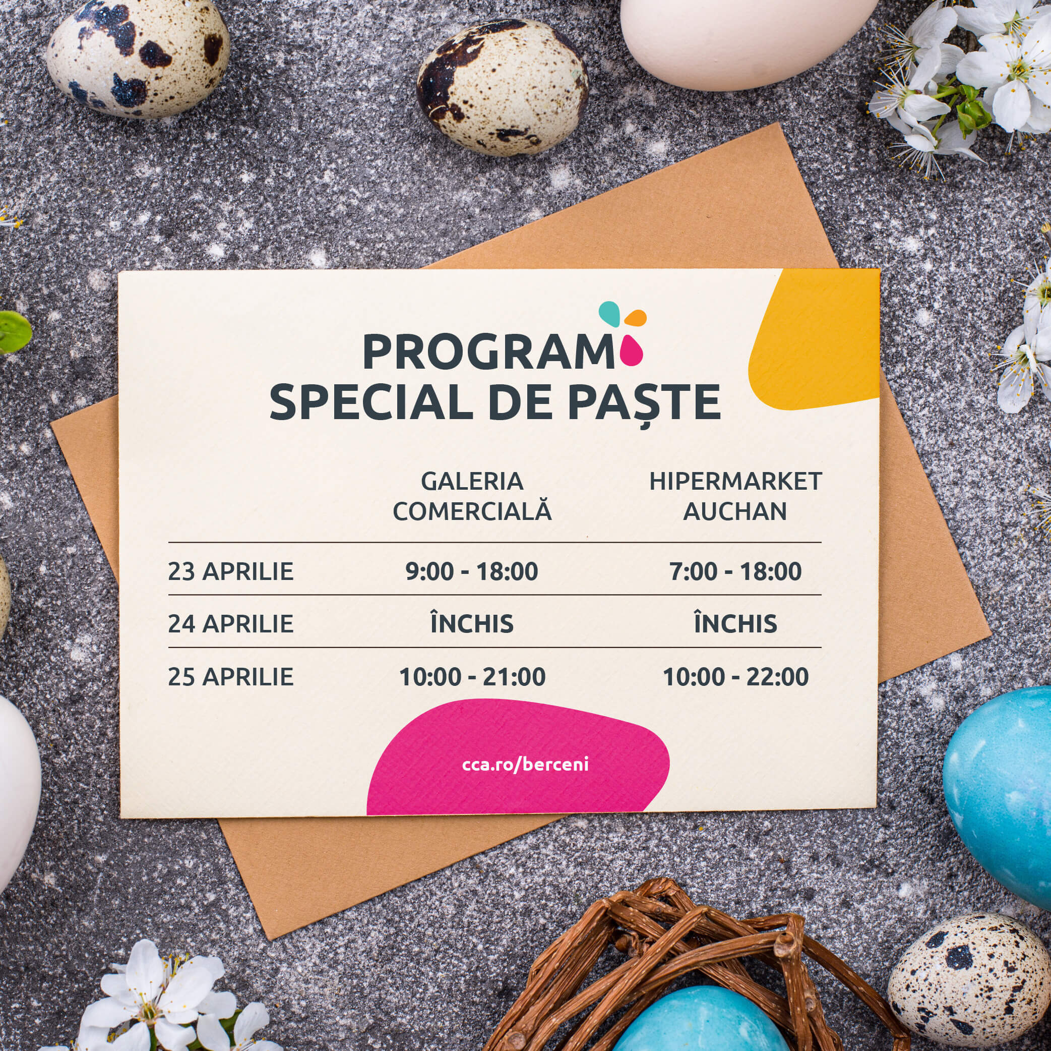 Programul de Paște al galeriei comerciale și hipermarketului Auchan